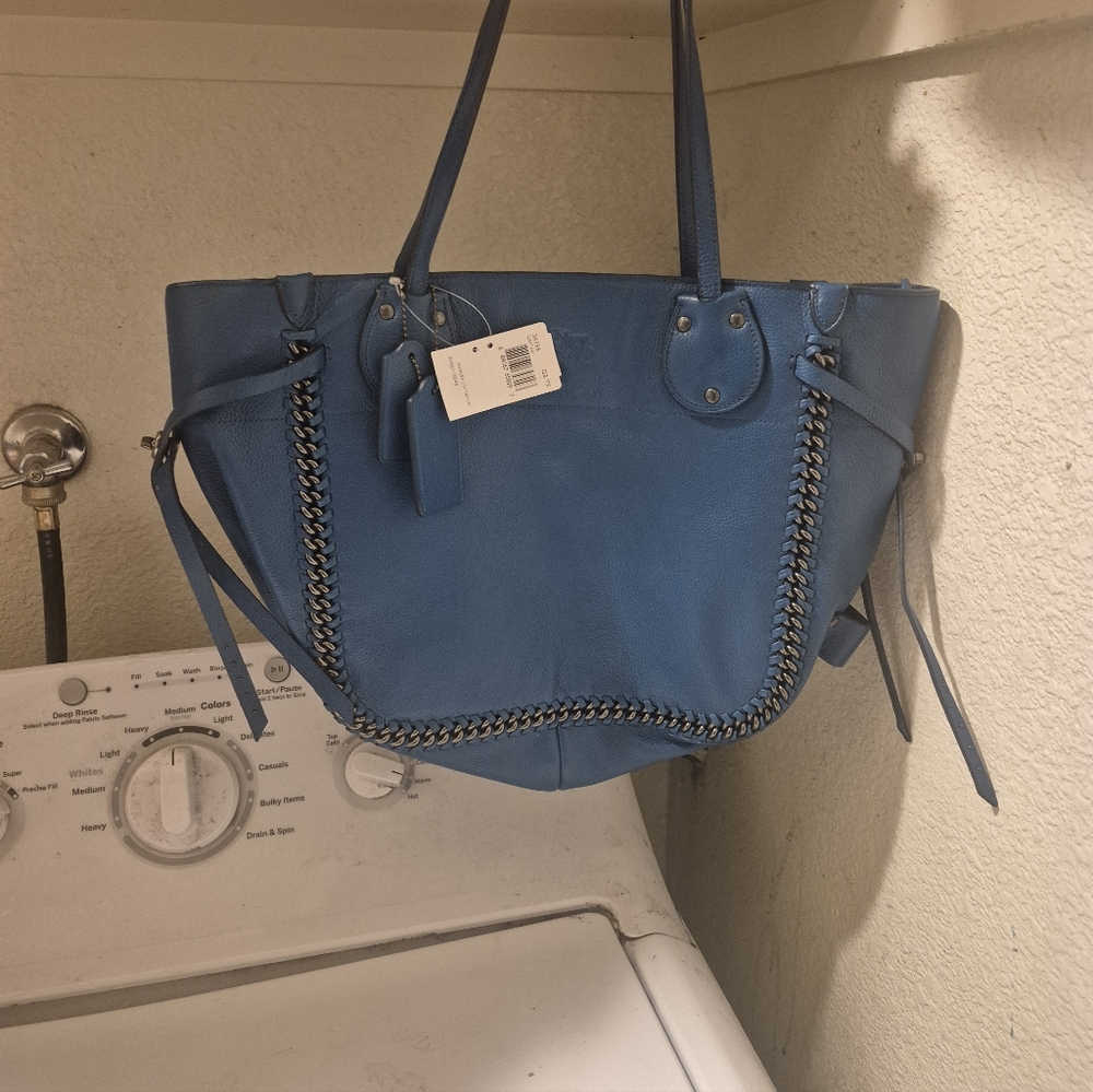 Coach Whiplash Tote In Teal New With Tags
